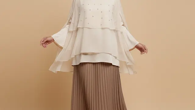 Model Blus Lebaran Satin Doff Biar Kelihatan Mewah. AI