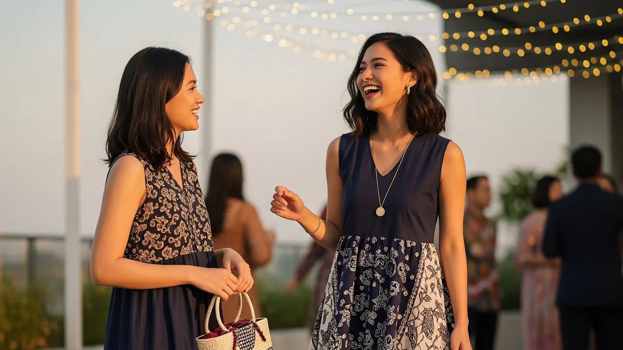Dress Batik Empire Waist Kombinasi Batik Modern Terbaru 2025