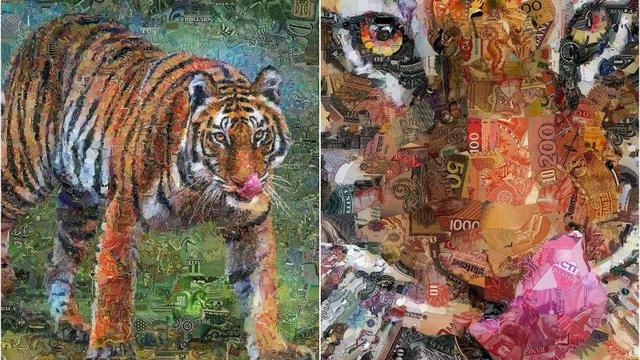 Seniman Ini Gunakan Uang Jadi Mozaik Hewan, 6 Hasilnya Bikin Takjub