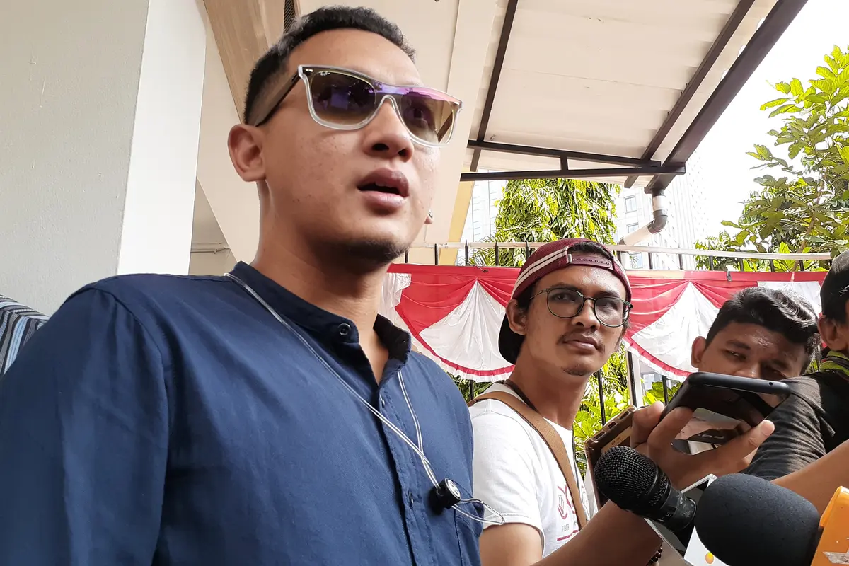 Putra Nunung Srimulat, Bagus Permadi, di Polda Metro Jaya, Sabtu (20/7/2019)