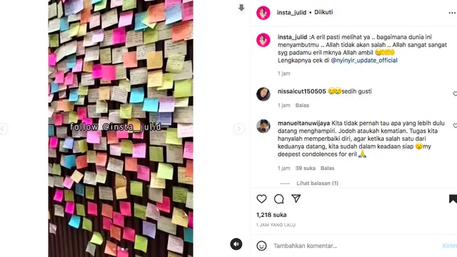 Ribuan Ucapan Duka untuk Eril di Gedung Pakuan. (instagram.com/insta_julid)