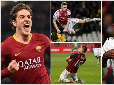 Berikut ini pesepakbola muda yang mampu mencuri perhatian dunia. Diantaranya, Nicolo Zaniolo, Vinicius Junior dan Frenkie de Jong. (Foto Kolase AP dan AFP)