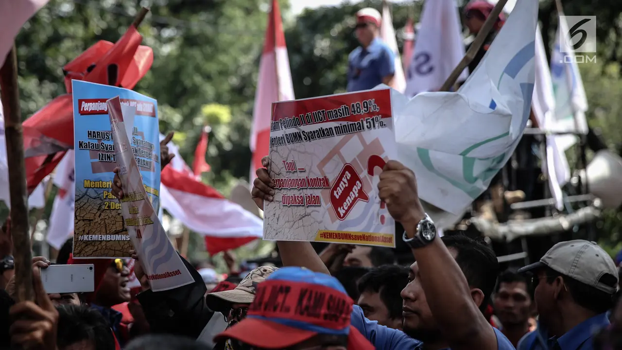 Demo Pekerja JICT di Kementerian BUMN
