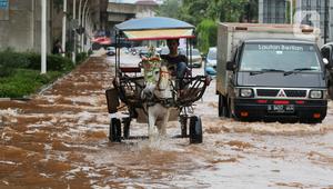 Sebelumnya, hujan deras yang mengguyur Jakarta sejak Selasa (28/1) hingga Rabu (29/1/2025) menyebabkan genangan air di sejumlah wilayah. (Liputan6.com/Herman Zakharia)