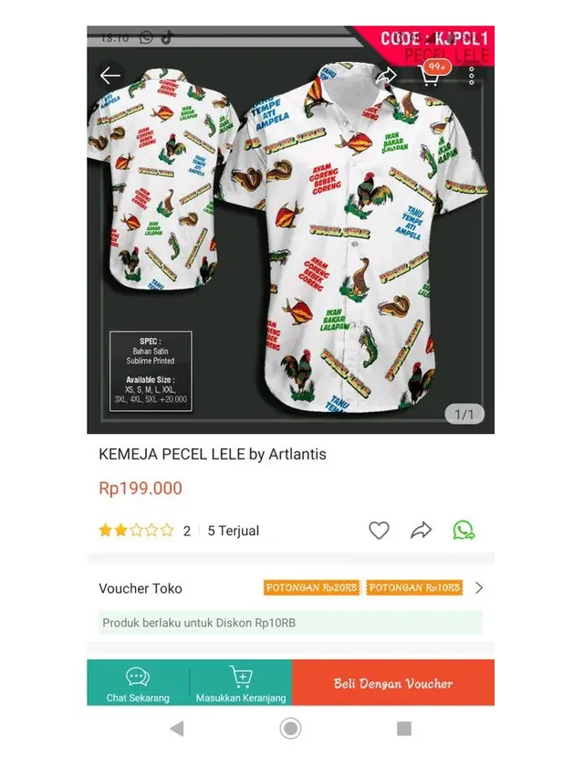 6 Potret Kemeja Motif Makanan Ini Nyeleneh Banget, Kocak