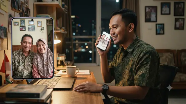 Anak menelepon orang tua