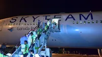 Sebanyak 15 kloter penerbangan jemaah haji sudah berangkat dari Bandara Internasional Minangkabau. Penerbangan ini dilayani oleh Garuda Indonesia. (Dok Kemenhub)