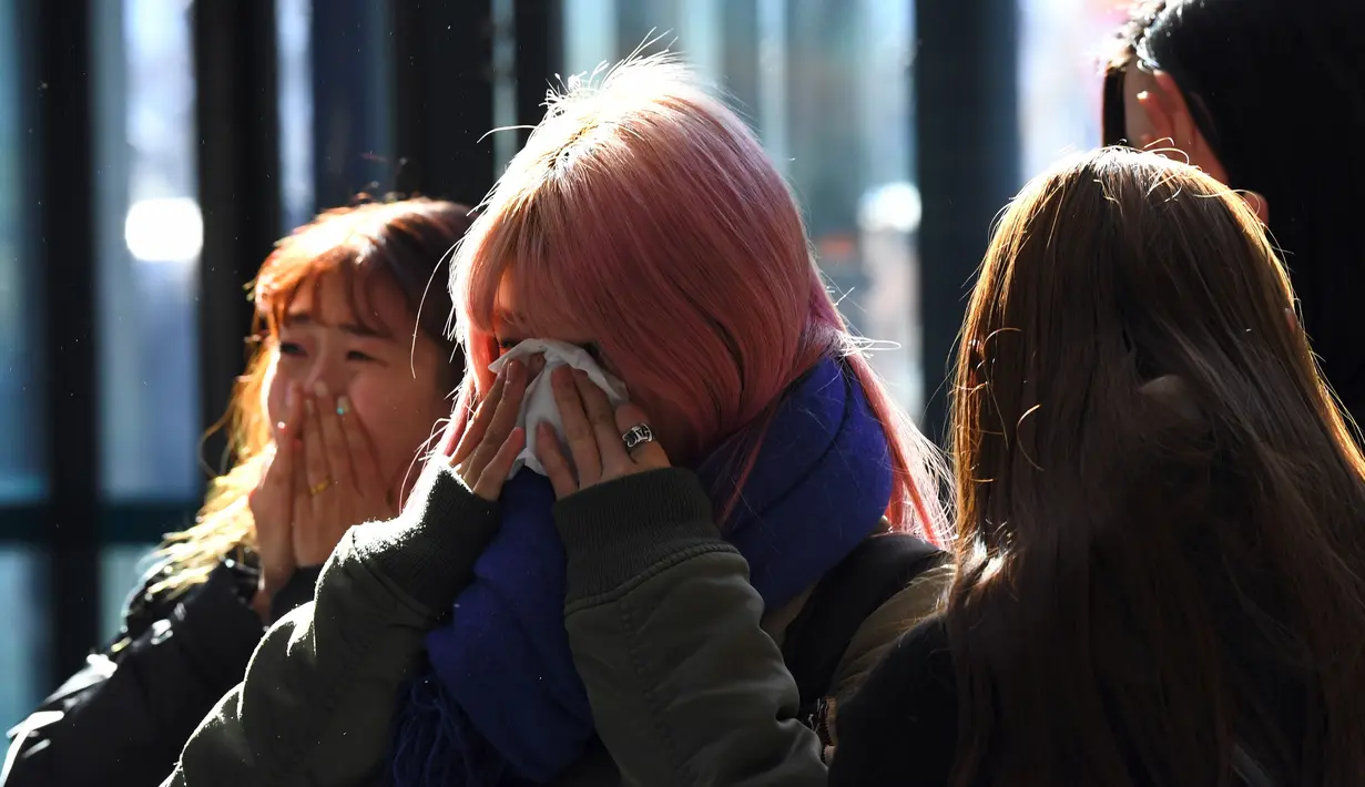 SM Entertainment juga memberikan ruangan di Asan Medical Center Funeral Hall untuk memberi penghormatan terakhir untuk mendiang. (JUNG Yeon-Je/AFP)
