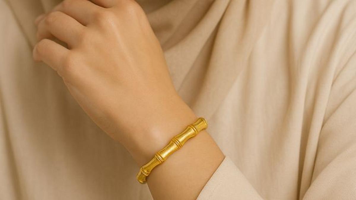 8 Gelang Emas 24 Karat 5 Gram Motif Bambu Elegan, Bisa untuk Investasi dan Aksesori Harian