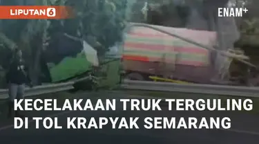 Beredar video viral terkait peristiwa kecelakaan yang melibatkan truk. Kecelakaan ini terjadi di jalan Tol Krapyak, Semarang. Senin (3/6/2024)