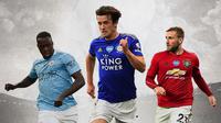 Ilustrasi - Benjamin Mendy, Ben Chilwell, Luke Shaw (Bola.com/Adreanus Titus)