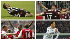 Partai-partai Liga Champions telah menghadirkan kejadian-kejadian unik dan menarik. Salah satunya adalah gol-gol kilat yang terjadi saat laga baru dimulai dalam hitungan detik. Berikut 7 daftar pencetak gol tercepat dalam sejarah Liga Champions. (Kolase Foto AFP)