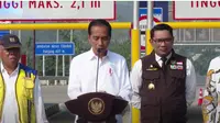 Presiden Jokowi saat meresmikan Tol Bogor-Ciawi-Sukabumi (Tol Bocimi) seksi II ruas Cigombong-Cibadak, di Kabupaten Sukabumi, Jawa Barat. Foto: Youtube