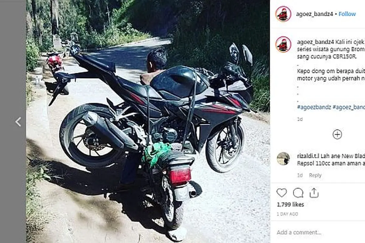 Honda CBR digotong oleh Honda GL