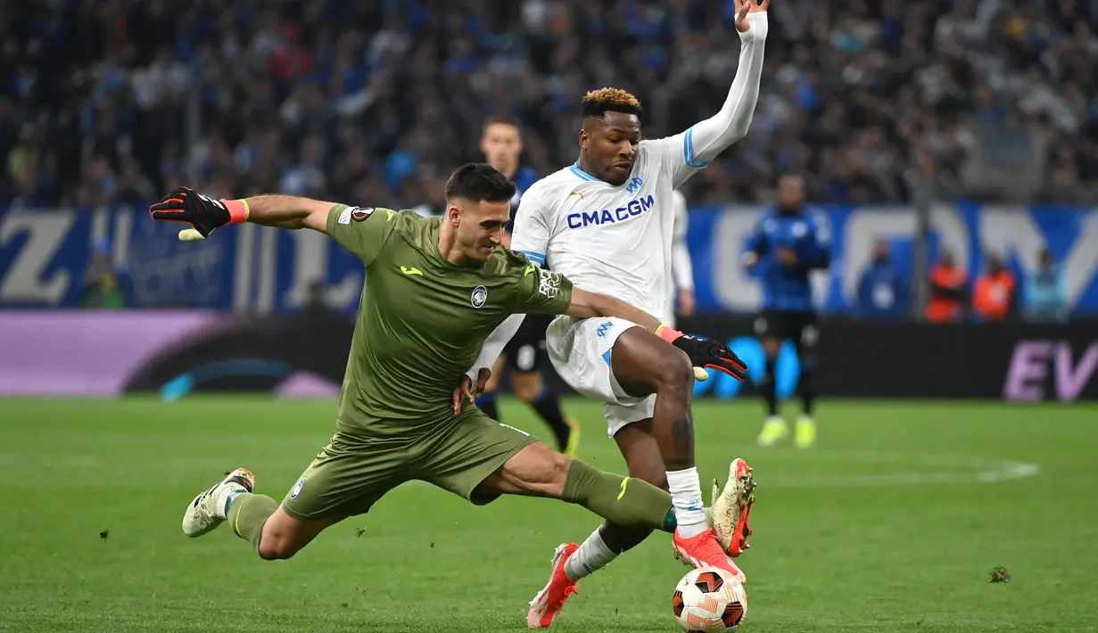 Giliran Marseille yang akan menyambangi Atalanta dalam leg kedua pekan depan. (Sylvain THOMAS / AFP)