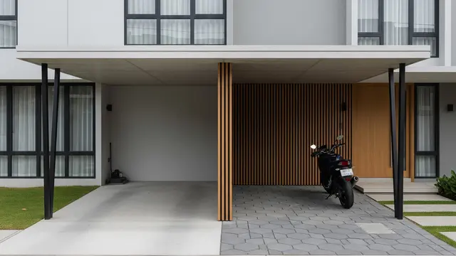 Desain Carport Rumah Minimalis untuk 1 Mobil 1 Motor di Lahan 3x5 Meter