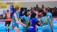 Tim putri Jakarta Electric PLN  lolos ke grand final PLN Mobile Proliga 2024 setelah mengalahkan Jakarta BIN 3-0 (25-17, 25-22, 25-21) pada laga hari kedua putaran final four seri kedua, di GOR Jatidiri Semarang, Jumat (12/7/2024). (Bola.com/PBVSI)