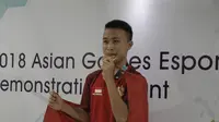Ridel Yesaya Sumarandak, peraih medali emas dari cabang E-Sports nomor Clash Royale, Senin (28/8/2018). (Bola.com/Vascal)