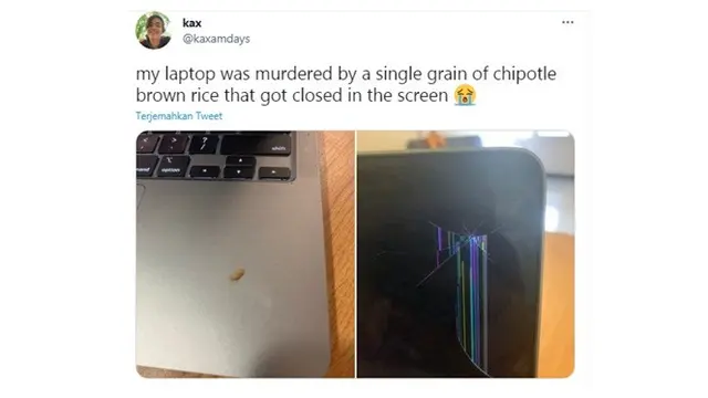7 Potret LCD Laptop Retak Karena Alasan Sepele Ini Bikin Ngenes