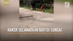 Kakek berusia 90 tahun lantas melompat ke sungai ketika mendengar suara minta tolong. Ini dilakukan untuk menyelamatkan seorang balita.