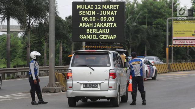 Ganjil Genap di Pintu Tol Bekasi Mulai Diberlakukan