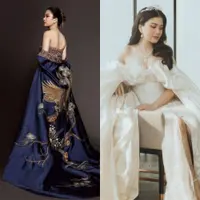 Valencia Tanoesoedibjo-Kevin Sanjaya menggelar acara resepsi di Jakarta. Untuk acara di Jakarta, Valencia mengenakan 3 pilihan busana yang berbeda dan menarik untuk disimak. Foto: Instagram.