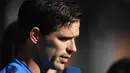 Fernando Gago berbicara kepada pers saat sesi latihan di markas Federasi Sepak Bola Spanyol (RFEF) di Las Rozas, Madrid pada 6 Desember 2018. Gago, 34, juga pernah bermain bagi klub AS Roma dan Valencia, dan saat ini tercatat di klub Buenos Aires, Velez Sarsfield. (GABRIEL BOUYS/AFP)