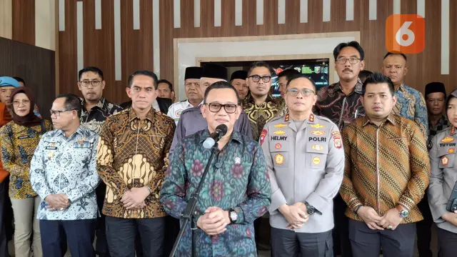 Menteri Perlindungan Pekerja Migran Indonesia (P2MI), Abdul Kadir Karding saat ke Mapolda Lampung. Foto : (Liputan6.com/Ardi).