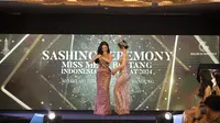 Ritassya Wellgreat menghadiri Sashing Ceremony untuk 10 finalis Miss Mega Bintang Indonesia Jawa Barat yang terpilih untuk melengang ke babak berikutnya. (Foto: Dok. Tim Miss Mega Bintang Indonesia Jawa Barat 2024)