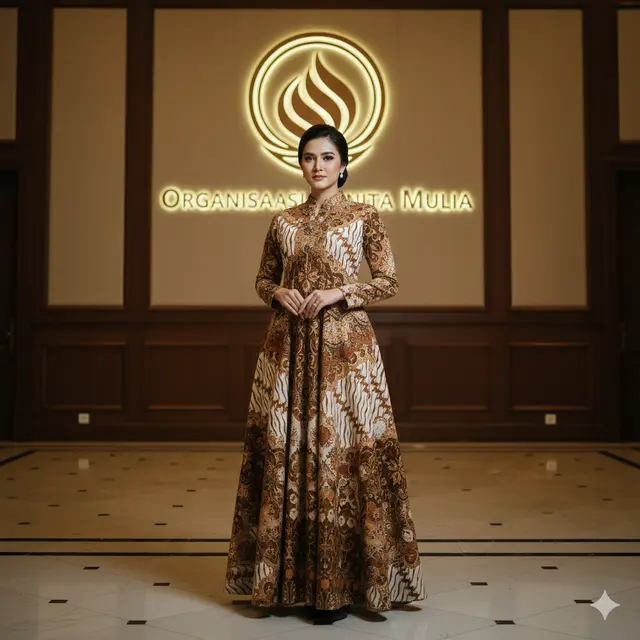 7 Inspirasi Gamis Batik Motif Parang untuk Seragam Organisasi Wanita Resmi, Tampilan Elegan dan Berwibawa