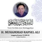 Menantu dari Wakil Presiden Ma’ruf Amin, Muhammad Rapsel Ali, meninggal dunia pada (9/4/2023). Suami dari Siti Nur Azizah itu dikabarkan meninggal dunia di RS. Grestelina, Makassar.