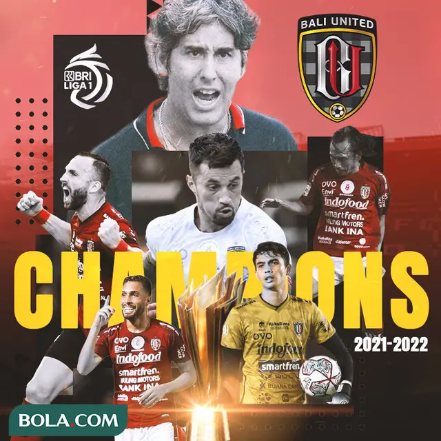 BRI Liga 1 - Ilustrasi Bali United Juara BRI Liga 1 Musim 2021-2022
