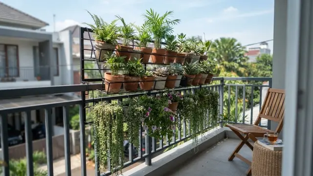 Inspirasi Pagar Balkon untuk Tanaman Gantung