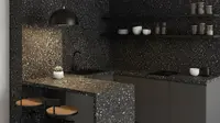 12 Inspirasi Konsep Dapur Ruang Makan Kecil Ala Cafe dengan Granit Imitasi Murah, Estetik, Fungsional, dan Hemat Budget