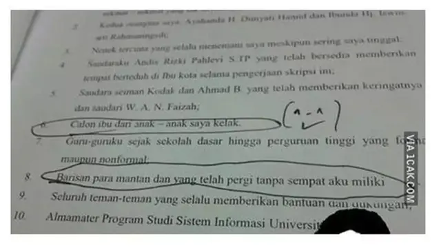 8 Potret Tulisan di Lembar Persembahan Skripsi Ini Bikin Geleng Kepala