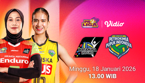 Nonton Live Streaming Proliga 2026: Pertamina Enduro vs Phonska Plus Pupuk Indonesia, Tayang di Vidio