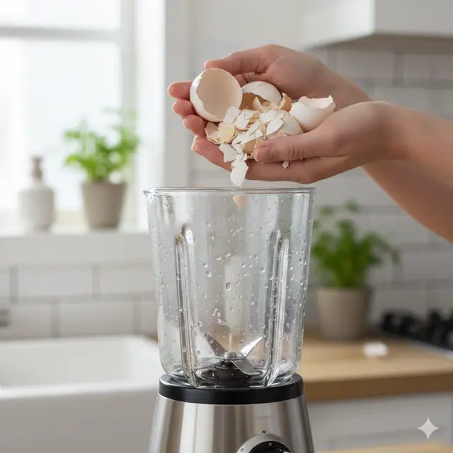 Cara Membersihkan Blender dengan Cangkang Telur (Foto: Gemini AI)