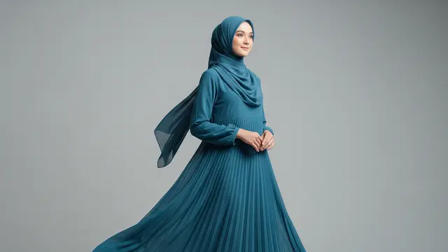 Gamis Pleated Flowing yang Anggun dan Lebih Modern