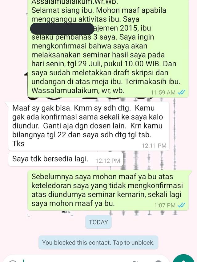 7 Chat Dosen Pembimbing dan Mahasiswa Tentang Skripsi Ini Bikin Deg