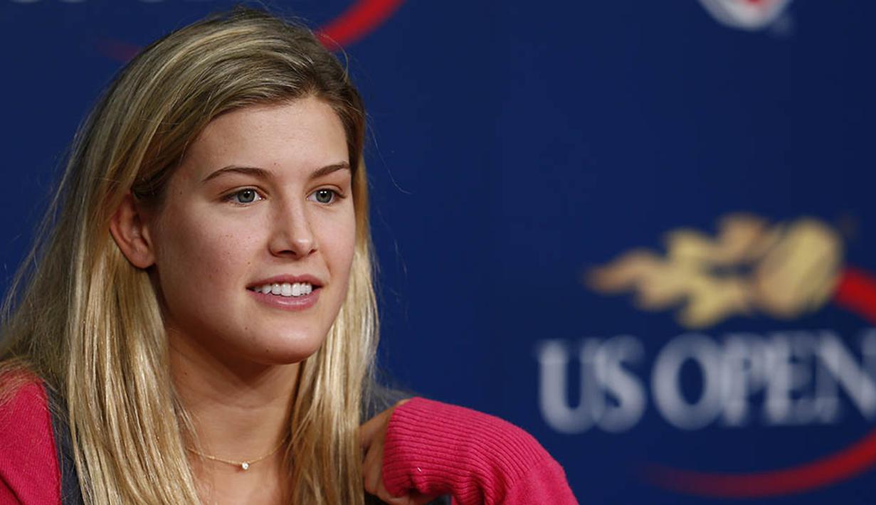 Pada tahun 2014, Eugenie Bouchard, berhasil mencapai final Wimbledon Open. Namun sayang pada laga final dirinya takluk dari Petra Kvitova. (AFP/Julian Finney)