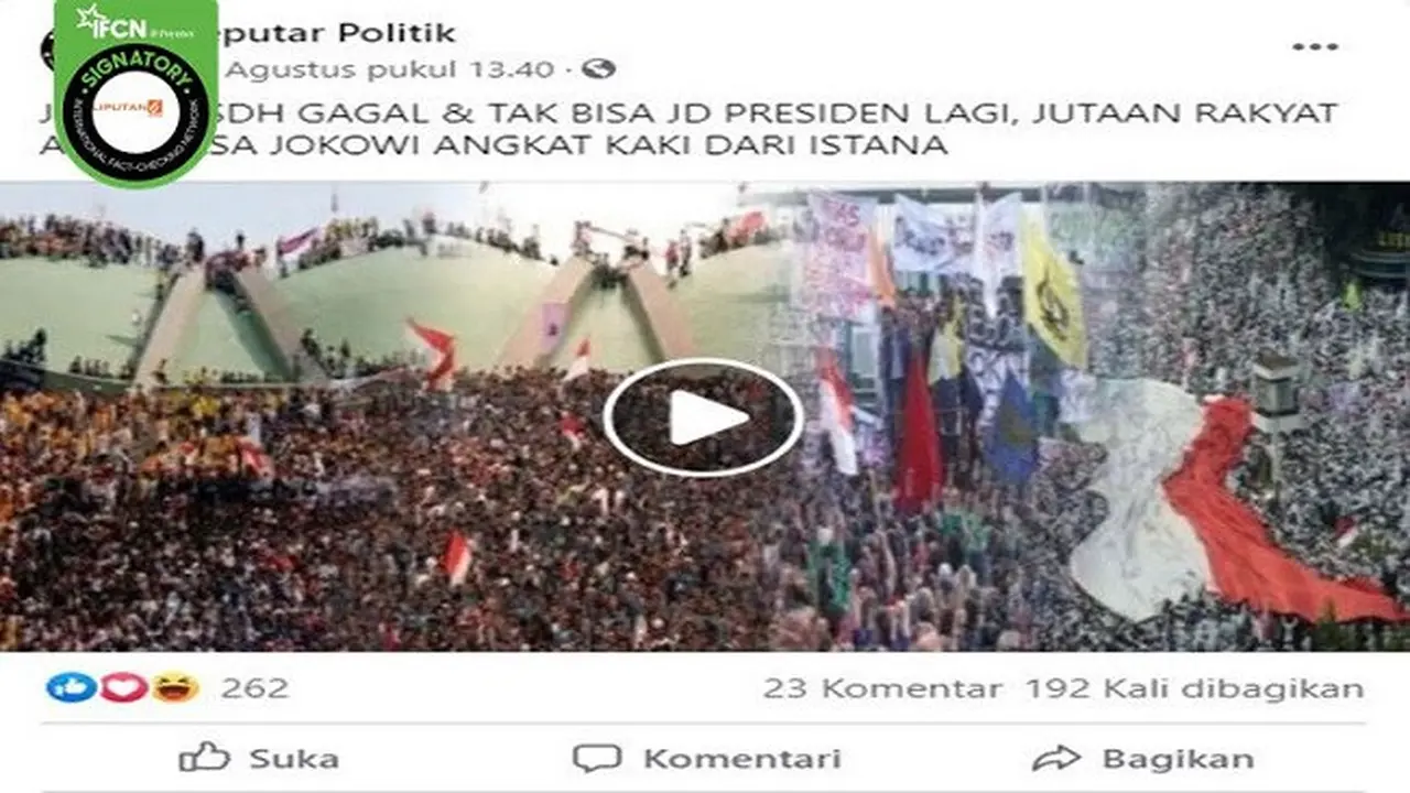 Gambar Tangkapan Layar Kabar Hoaks Tentang Jokowi