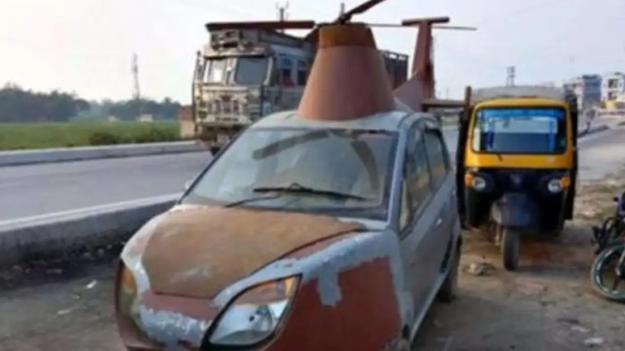 Pria Ini Ubah Mobil Jadi ‘Helikopter’, Disewakan Rp 3 Juta untuk Pengantin Baru