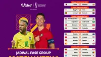 Jadwal dan Live Streaming Piala Dunia Qatar 2022 Matchweek 1, 20-25 November 2022. (Sumber : dok. vidio.com)