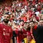 Momen haru menyelimuti perpisahan Mohamed Salah dengan Liverpool din Anfield, Liverpool, Inggris pada Minggu (24/05/2026) waktu setempat. (AFP/Paul Ellis)