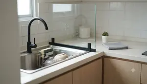 10 Ide Sekat Area Cuci Piring untuk Dapur Kecil, Auto Rapi dan Lega