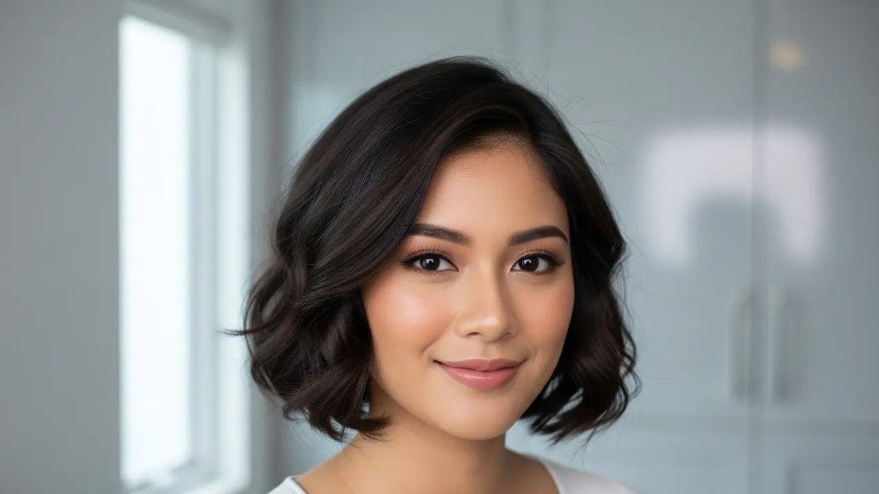 Model Rambut Wanita Pendek Wajah Bulat/ Ilustrasi AI