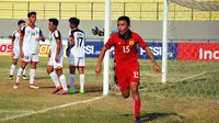Duel Brunei vs Laos di penyisihan Grup B Piala AFF U-16 2018 di Stadion Joko Samudro, Gresik, Senin (30/7/2018). (Bola.com/Zaidan Nazarul)