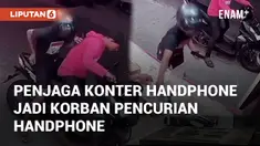Penjaga konter handphone menjadi korban perampasan. Pelaku yang berboncengan datang dengan berpura-pura ingin belanja