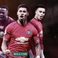 Trio Penyerang Manchester United: Anthony Martial, Marcus Rashoford dan Mason Greenwood. (Bola.com/Dody Iryawan)