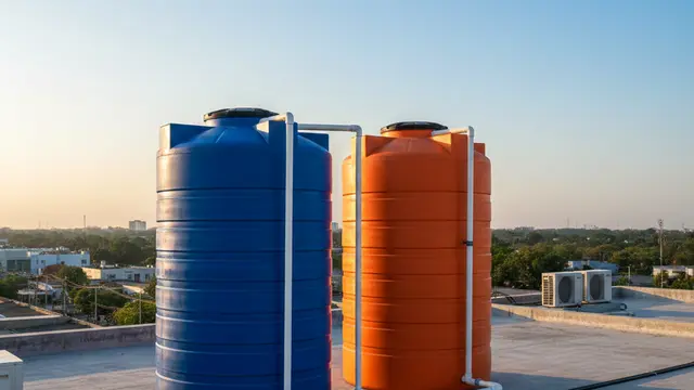 Toren Air Biru dan Orange